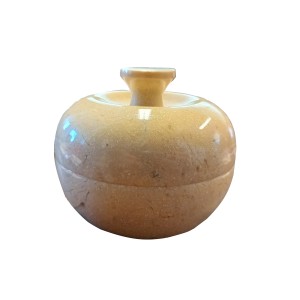 Botticino Hand Carved Marble Trinket Pot 4" (10cm) Botticino Hand Carved Marble Trinket Pot 4" (10cm)